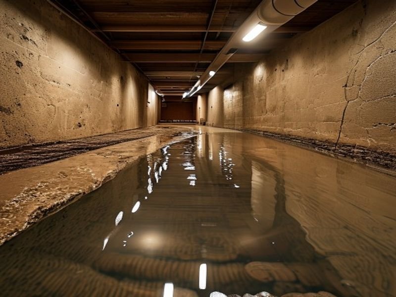Drainage intérieur périphérique dans un sous-sol avec canal d'évacuation d'eau